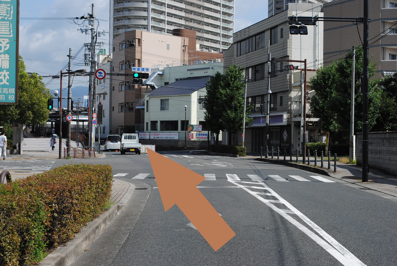 高槻　橋本鍼灸整骨院　アクセス　高槻市役所からお越しの場合